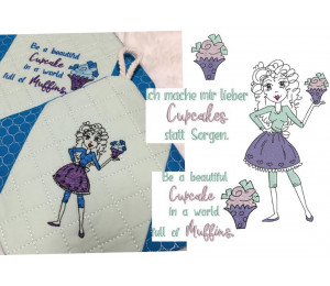 ADVENTSKALENDER 14. Dezember - Stickserie Cupcakes Girl